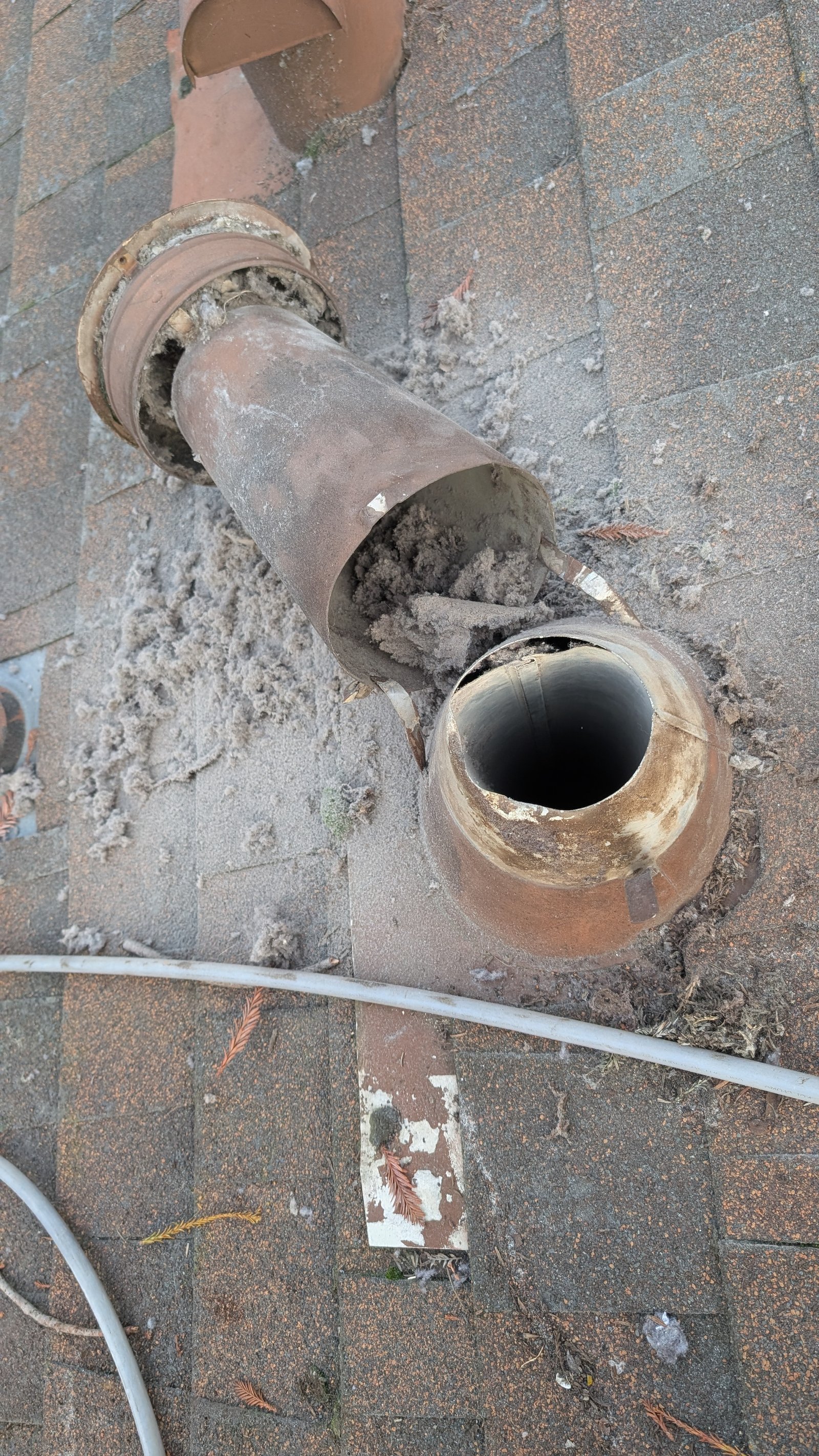 Cleaning dryer vent from the roof